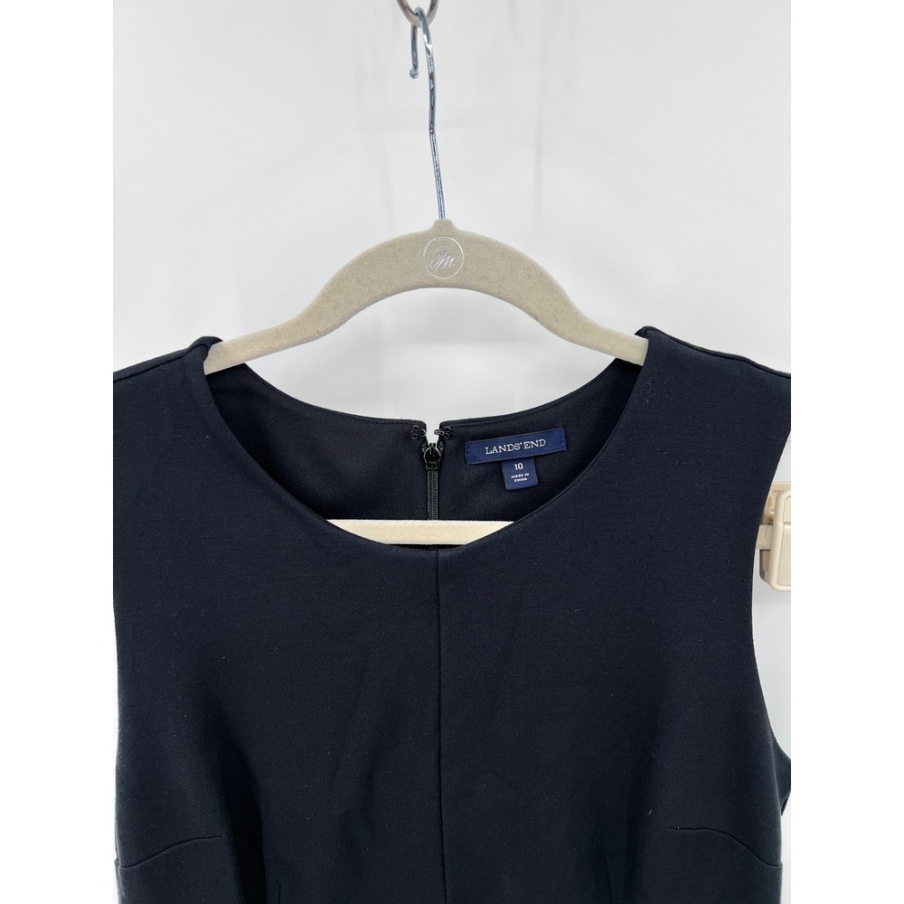 Lands End Black Sleeveless Sheath Dress with Pockets Size 10 - Picture 3 of 10